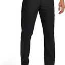 Men's Classic Fit Stretch Golf & Dress Work Pants  - All-Day Comfort Performance Trousers for Business & Travel (Black), 32Wx30L