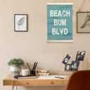 NQDWX Beach Bum Blvd Hanging Flag - Coastal Retro Wall Decor, 12x17 Inch Vintage Surf Style Banner, Beach House Sign, Gift for Surfers & Summer Vibes Lovers. (162)