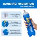 AONIJIE 500ml/2Pcs Soft Flask Collapsible Water Bottle for Running, Wide Mouth for Ice, BPA-Free Flexible Running Water Bottle Fits Hydration Vests, Foldable & Lightweight