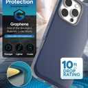 ZAGG SoHo Snap Case for iPhone 16 Pro - MagSafe Compatible, 10ft Drop Protection, Graphene-Infused, Wireless Charging, Eco-Friendly, Two-Tone Design, Navy Blue Gray