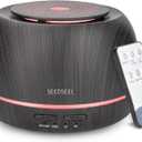 300ML Essential Oil Diffuser,Ultrasonic Aromatherapy Diffuser, 7-Color Gradient Lights, Remote Control, 8 Hours Run Time, Suitable for Home,Office (Dark Wood Grain)