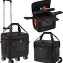 Carrying Bag with Wheels Compatible with Jackery Explorer 1000 V2, Soft Portable Power Station Storage Case, Powerstation Roller Bag with Wheels and Side Zipper, Multi-Pocket, Shoulder Strap