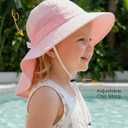 Toddler Baby Sun Hat Sun Protection Beach Hats for Kids Adjustable Beach Hats with Neck Flap for Girls Boys Age 0-7 Years