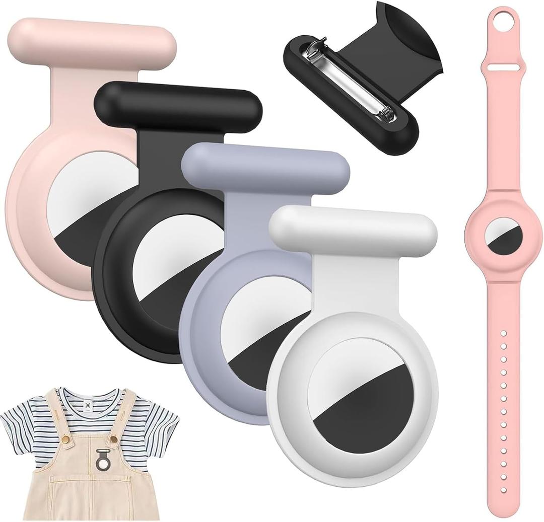 Hidden Airtag Holder for Kids, for Apple Air Tags-4 Pack GPS Tracker Case,Silicone Hidden Airtag Holder with PIn for Children, Elderly, Backpack,Luggage.