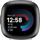 JR.DM Gold Watch Bands for Women Compatible with Fitbit Versa 4/Versa 3/Fitbit Sense 2/Sense Band Adjustable Metal Strap Cowboy Steel Chain Bracelet