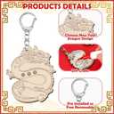 24 Pcs Chinese New Year Dragon Craft Color Your Own Keychains DIY Craft Wooden Blank Keychains for Sunday School Classroom Home Active Party Favors Gifts, 12 Styles