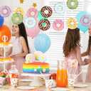 8 Pcs Donut Party Banners Colorful Donut Decor Doughnut Grow Party Hanging Swirl Paper Cutouts Garland Kit for Baby Shower Birthday Home Gender Reveal Supplies