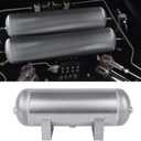 3 Gallon (12 Liter)5 Ports compressed air storage tank air ride receiver tank for Air Ride Suspension Car Train Truck Horn Silver