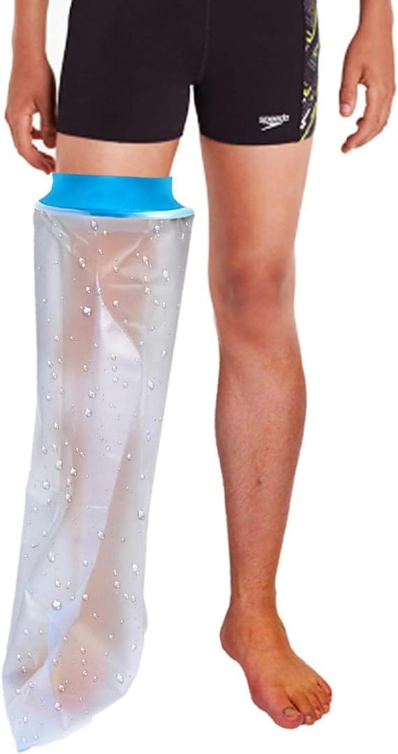 Asunby Leg Cast Covers for Shower Adult,Waterproof full Leg Cast Protector for Showering/Swimming,Reusable Elastic Cast Bag for Broken Knee Foot Ankle Burns Care Supplies, After Surgery Gifts