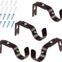 Frienda 4 Pcs Bronze Curtain Rod Support Brackets Adjustable Curtain Rod Hangers for 1 Inch Diameter General Hardware Holders Wall Bracket Hanger Hooks with Screws