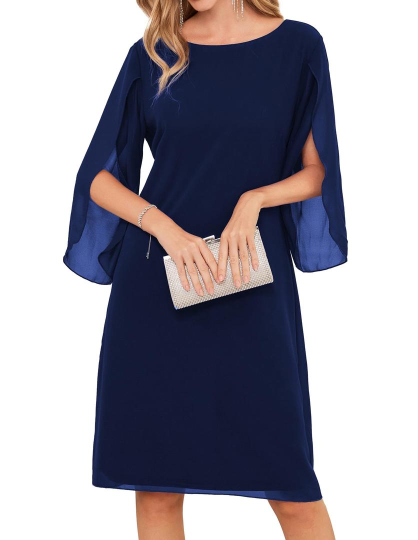 GRACE KARIN Womens Formal Wedding Guest Dress 2026 Chiffon Cocktail Dress Mother of the Bride Dresses Midi Fashion Clothing Size 20