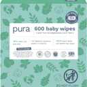 Pura Natural Sensitive Baby Wipes, 99% Water, Unscented & Hypoallergenic, Suitable for Sensitive & Eczema-prone Skin, Hypoallergenic, EWG Verified, 9 Pack of 60 Wet Wipes (540 Diaper Wipes) Bulk Buy