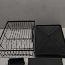 Kmiectse Dish Drying Rack - Space-Saving Small Dish Rack for Kitchen Counter, Rust-Resistant Kitchen Drying Rack, Compact Dish Drainer Organizer with Utensil Holder for Home Kitchen, Black