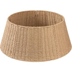 OIAHOMY Christmas Tree Collar, Wicker Holiday Tree Skirt & Stand Base Cover,Paper Rope Christmas Decor, Brown-27 inch (X-Large)