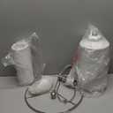 24.5" White Ceramic Table Lamp 3-Way Dimmable Nightstand with White Linen Shade Bedside Lamp for Bedrooms & Living Room Office Reading(Bulb Included)