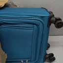U.S. Traveler Rio Lightweight Softside Rolling Carry-on Suitcase, 4-Wheel Single, Teal, 22"