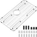 Sink Grid 26" X 14 1/16", Kitchen Sink Grid, Sink Protectors for Kitchen Sinks, Stainless Steel Material, Sink Bottom Grid with Rear Drain for Single Bowl (26" X 14 1/16")