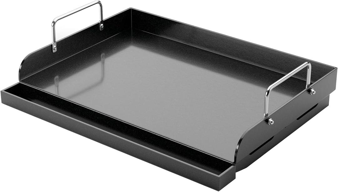 Utheer 17" x 13" Nano-Ceramic Nonstick Griddle for Gas & Charcoal Grills  Universal Flat Top Griddle with Grease Groove/Reinforced Ridges/High Sidewalls, Perfect for Healthy Cooking,Parties & Camping