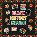 Black History Month Bulletin Board Set Paper Cutouts for African American Heritages Festival Holiday Party School Classroom Decoration Ideas 48 Pcs