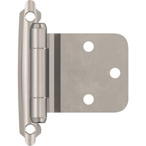 Amerock BPR7630G10 | Reverse Bevel Face Mount Cabinet Hinge | Variable Overlay Self Closing Face Mount | Satin Nickel | Kitchen Cabinet Door Hinge | 1 Pair/2 Pack | Functional Hardware