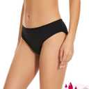 OVRUNS Period Swimwear Bikini Menstrual Leakproof Swim Bottoms Waterproof UV 50+ Light Flow for Teens Girls Women (Black, XS)