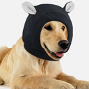 Quiet Ears for Dogs, Neck 14.96 Inch, Dog Ear Muffs Noise Protection Knitted Head Wrap Pet Hats for Medium to Large Pets (Dark Gray)