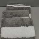 LOCHAS Bathroom Rugs, 24" x17" Bath Rug Non Slip Absorbent, Washable Microfiber Bathroom Mat Luxury Fluffy Soft, Shaggy Bath Mats for Shower Quick Dry, Grey