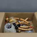 33 Hand Woven Rattan Boho Pendant Light with White Fabric Shade 6-Lights Wagon Wheel Chandelier for Dining Living Room Bedroom Kitchen, UL Listed