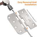 24 Pack Brushed Nickel Door Hinges, 4 Inch Heavy Duty Hinges with 5/8" Radius & Square Corners, Satin Finish, Removable Pin, Quiet for Interior & Exterior Doors