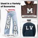 4 x 6-1/2" Varsity Letter Patches White Iron On Letters Letterman Jacket Patches Chenille Large Iron On Letters for Clothing Jacket/Hoodie/Varsity L