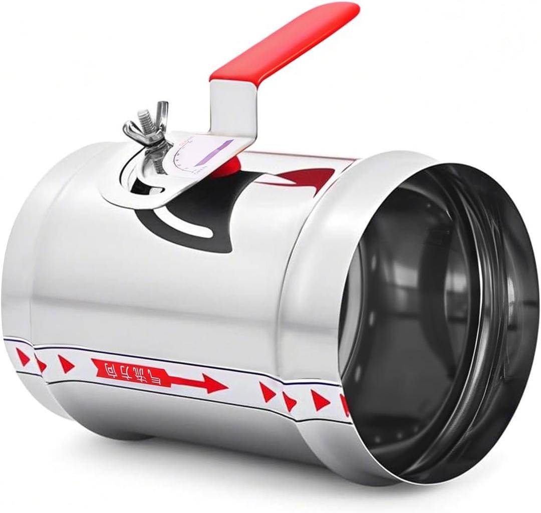 4" HVAC Duct Manual Volume Backdraft Damper, Stainless Steel Adjustment Handle, Airflow Control Valve for HVAC Ventilation System