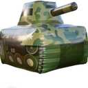 Dazmers Inflatable Army Tank - Inflatable Military Battle Tank for Party War for Kids, Birthday, Toy Parties, Laser Tag, Paintball, Gel Blaster Gun, Water and Airsoft