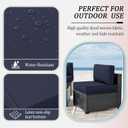 14 Pcs Outdoor Patio Cushion Covers, Replaceable Waterproof Furniture Covers, Outdoor Non-Slip Covers with Zippers, Couch 3 Sizes for Backyard Garden, Covers Only, Navy Blue
