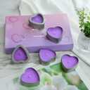 DEYBBY Large Heart Shaped Scented Tea Lights Candles, Smokeless Soywax 6 Hours Long Burning Lavender Purple Aromatherapy Candles for Relaxation, Spa and Bath (Pack of 6)