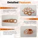 325 PCS, 10 Sizes, Premium Copper Metric Sealing Crush Washers Assortment Kit, Upgraded Flat Ring Oil Drain Plug Crush Washer Gasket Seal Assortment Set, Banjo Bolt Washer for Automotive, Motorcycles