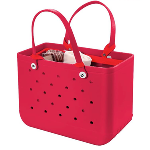 Gogo New EVA Beach Bag EVA Basket Hole Large Bag Beach Storage Bag Handbag Orange No.5