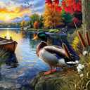 Springbok Mallard Morning Glow 1000 Piece Jigsaw Puzzle for Adults - Duck by the Lake - Unique Cut Pieces - Made in USA