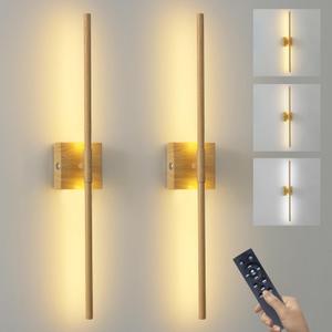 15800 mAh Battery Operated Wall Sconces with Remote Control Dimmable Battery Powered Cordless Rechargeable Wall Sconces Set of Two 3000K LED Log Burlywood Wireless Wall Light for Living Room