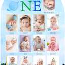 JarThenaAMCS Hole In One Party Photo Decoration Golf 12 Monthly Milestone Board Blue Green Photo Display Wood Board for Nursery First Birthday Decor Baby keepsake, 25.5 x 17.1 x 0.2 In (JT8364)