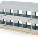 Brower 2-Tier 10-Hole Galvanized Steel Chicken Nesting Box, 50 to 60 Hen Capacity  Outdoor Poultry Laying Station with Hinged Folding Perches, Ventilated Design & Slanted Roof  Made in the USA