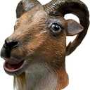 EvilCos Realistic Goat Mask Easter Scary Goat Horn Headgear Halloween Bully Animal Latex Mask, Adult Funny Head Mask, Cosplay, Costume Ball, Easter, Costume Remedy