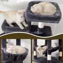 AMHANCIBLE Cat Tree, 70 Inch Cat Tower for Indoor Cats, Multi-Level Cat Tree with Scratching Post, Hammock, Hanging Basket, Large Cat Condos for Adult Cats Kittens, Dark Grey, PT18DG