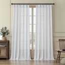 MASWOND White Pinch Pleated Curtains 90 Inches Long 2 Panels for Living Room Semi Sheer Linen Curtains Pinch Pleat Drapes for Traverse Rod Light Filtering Curtains for Dining Bedroom W38xL90 Length (38"W x 90"L (Pack of 2))
