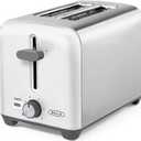 BELLA 2 Slice Toaster, Quick & Even Results Every Time, Wide Slots Fit Any Size Bread Like Bagels or Texas Toast, Drop-Down Crumb Tray for Easy Clean Up, Stainless Steel and White