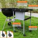 Grill Table Cart for Weber 22 inch Kettle 18in Charcoal Camping Carts for Blackstone 17 inch Griddle Accessories Outdoor Grillling Side Tables Freestanding Barbecue Shelves with Wheels Storage