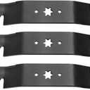 Parts Camp Lawn Mower Blade for 50 in. Cut Replaces MTD Cub Cadet RZT Troy Bilt 942-04053C 942-04053X Toothed Mulching Blade(Set of 3)