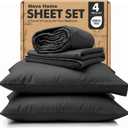 King Bed Sheet Set (Dark Grey) – Soft Brushed Microfiber Bedding with Flat Sheet, Fitted Sheet & Pillowcases – Deep Pocket, Fade Resistant, Easy Care