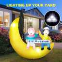 Dawdix 5FT Ramadan & Eid Mubarak Inflatable Decorations with LED Lights, Outdoor Ramadan Yard Decor with Crescent Moon & Replaceable Banners
