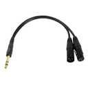QIANRENON 1/4" Male to XLR Male+Female Balance Cable 1 to 2 Splitter Adapter TRS 6.35mm Male to XLR 3 Pin Male + Female Y Allocation Connect Extension Cable 36cm/14.2in