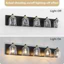 Vanity Lights for Bathroom Large 40", Farmhouse Rustic Vanity Light with Bubble Glass Shades, Black and Gold 5 Light Bathroom Lighting Fixtures Over Mirror, Bath Wall Sconce Home Decor